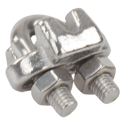 Nudo/ Perro/ Abrazadera Acero Forjado para Cable de 1/8", Acero Inoxidable.