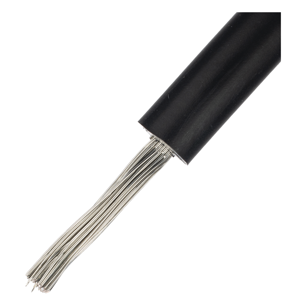 Cable Fotovoltaico Negro / Cobre Estañado / 6 mm² (10 AWG) / 2000V / Rollo de 25 m / / UL 4703 y TUV