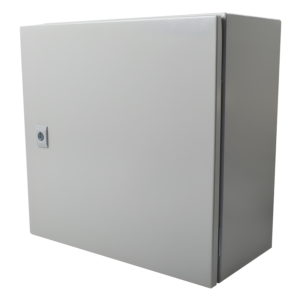 Gabinete de Acero IP66 Uso en Intemperie (400 x 400 x 200 mm) con Placa Trasera Interior de Metal y Compuerta Inferior Atornillable (Incluye Chapa y