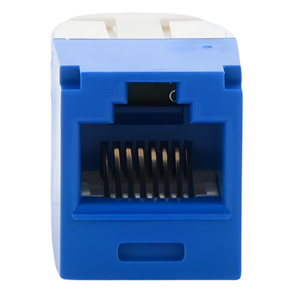 Conector Jack RJ45 Estilo TG, Mini-Com, Categoría 6, de 8 Posiciones y 8 Cables, Color Azul
