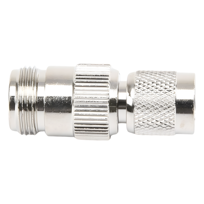 Adaptador en Línea, de Conector TNC Macho Inverso a N Hembra, Niquel/ Oro/ Teflón
