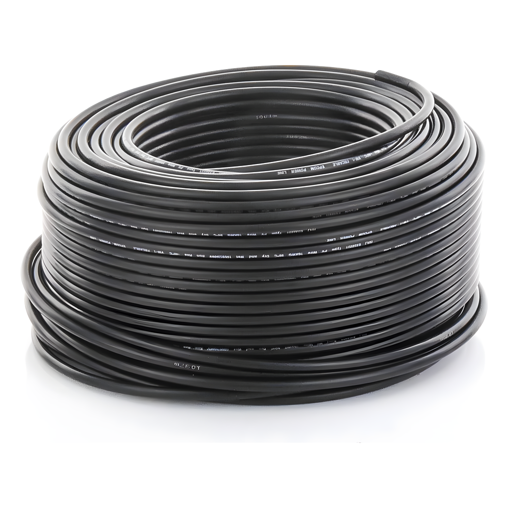Bobina de 100 metros / Cable Fotovoltaico / Negro / Recubrimiento XLPE / 4mm² / 12 AWG / Hasta 1,800 Vcc