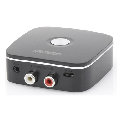 Receptor de Audio Bluetooth 5.0 a RCA o Auxiliar 3.5mm / Tecnología EDR / Reconexión Automática / Hasta 10 m / Ideal para Conectar Celulares, o