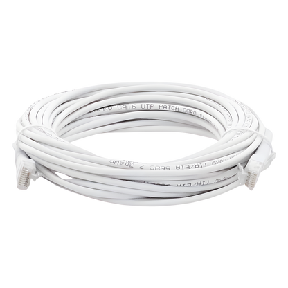 Mini Patch Cord Cat6 Ultra Slim 10 Metros (32.81 Pies) Blanco Ahorra Espacio sin Organizadores, con Bota Flexible