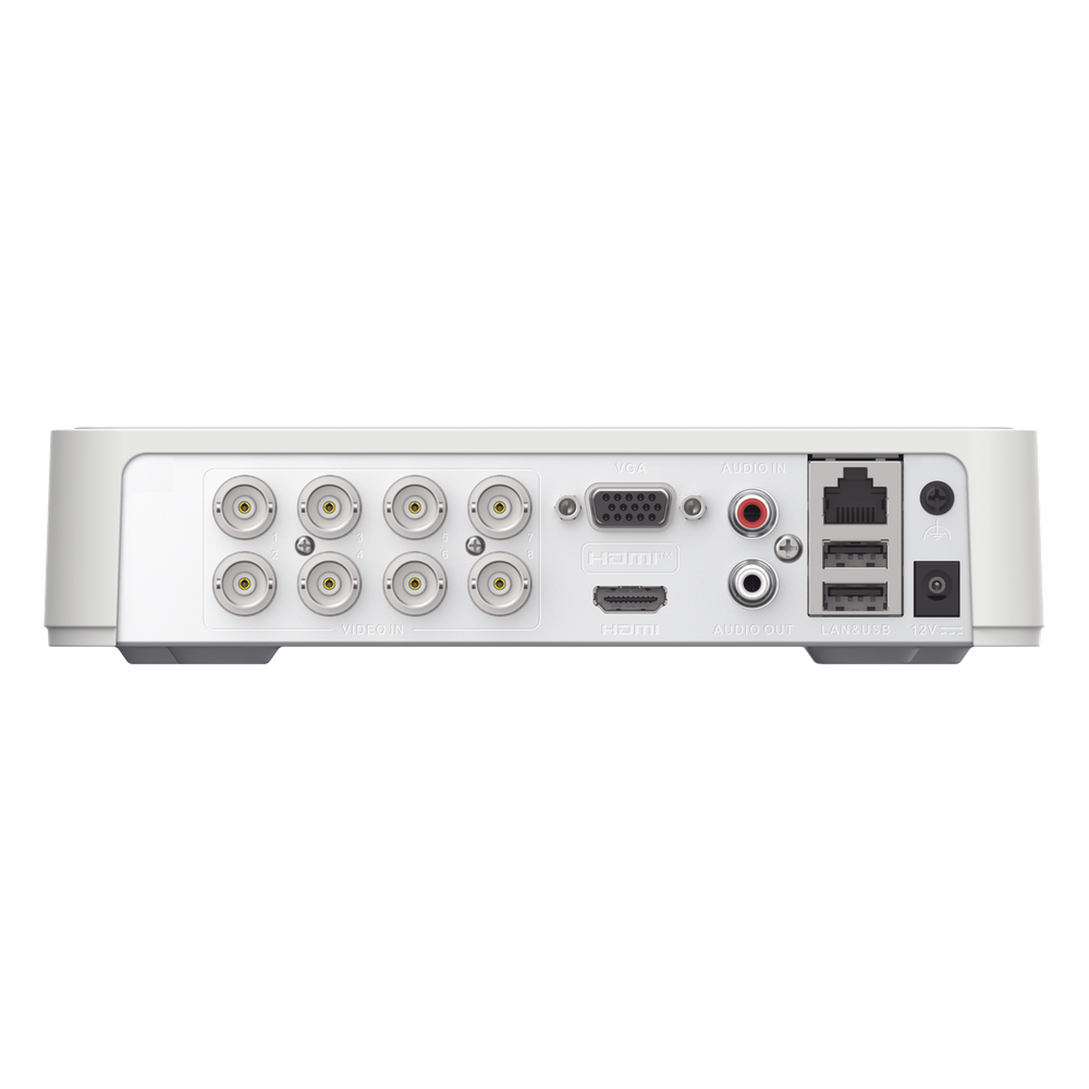 DVR 2 Megapixel (1080P) lite / 8 Canales TURBOHD / Motion Detection 2.0 (Busqueda Inteligente Personas Vehiculos) / 1 Bahía de Disco Duro / H.265+