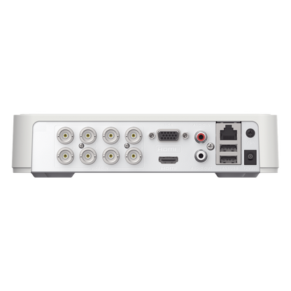 DVR 2 Megapixel (1080P) lite / 8 Canales TURBOHD / Motion Detection 2.0 (Busqueda Inteligente Personas Vehiculos) / 1 Bahía de Disco Duro / H.265+