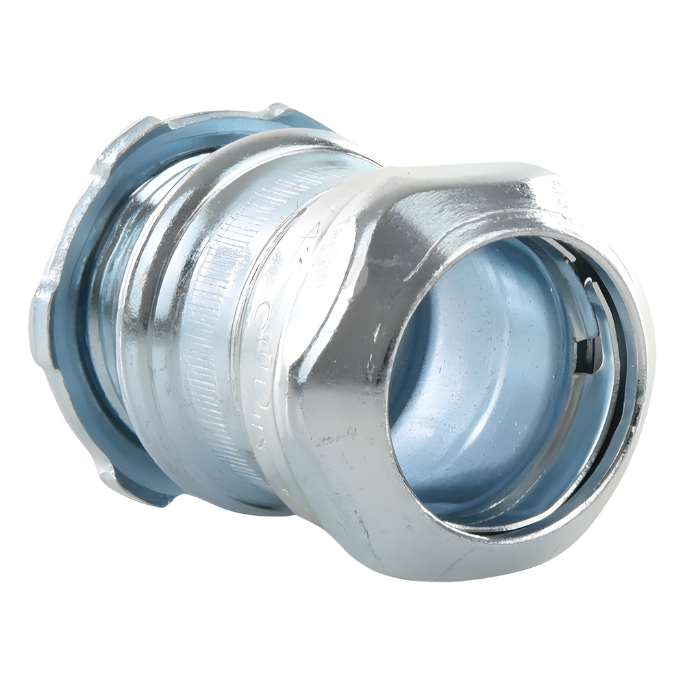 Conector Recto Compresión de Acero Galvanizado para Pared Delgada de 3/4" .