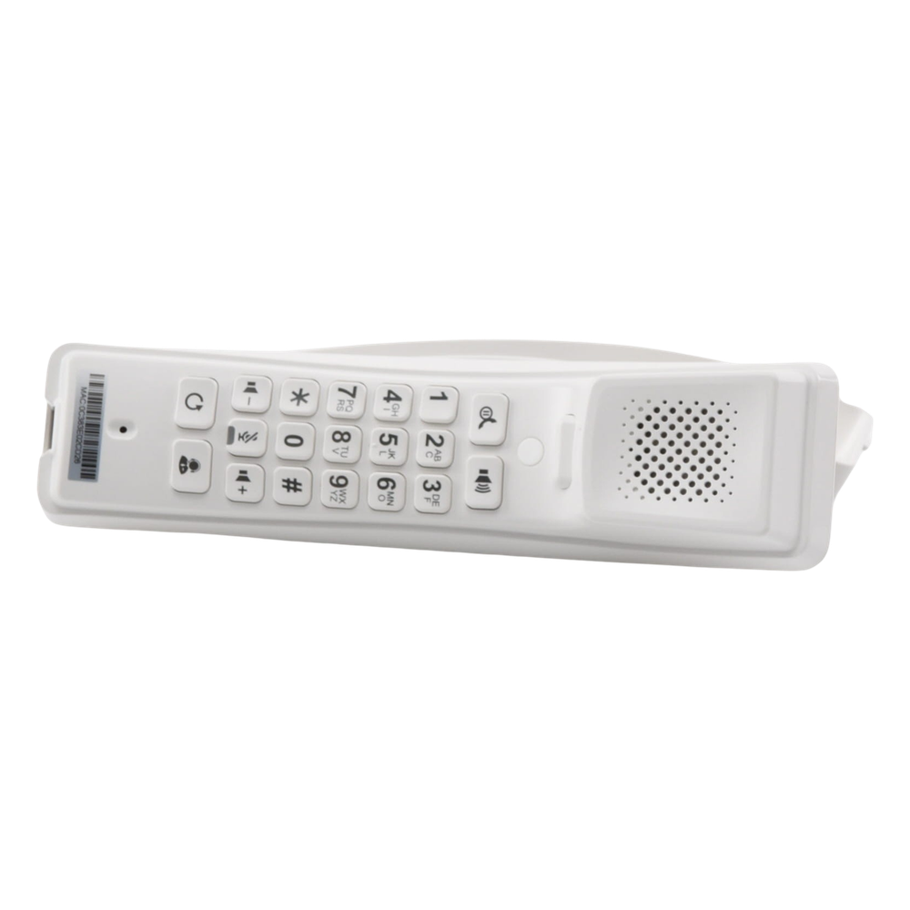 Teléfono IP profesional para Hotelería, montaje en pared, teclado numérico estándar, conferencia de 3 vías, Opus y PoE.