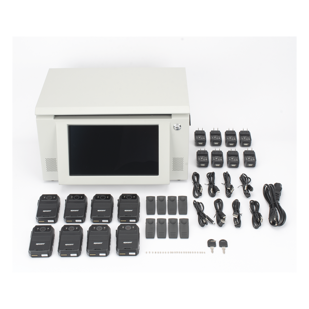 Kit de descarga simultanea para Bodycam | Estación de descarga XMRA8R3 | 8 X Bodycam XMRR3