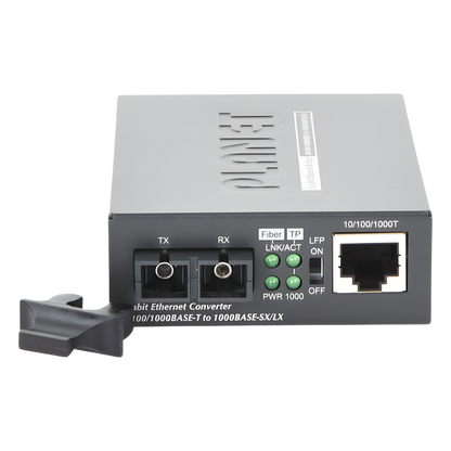 Convertidor de Medios 1000 Mbps UTP/Fibra Óptica Mono-Modo Hasta 20 Km, Conector SC