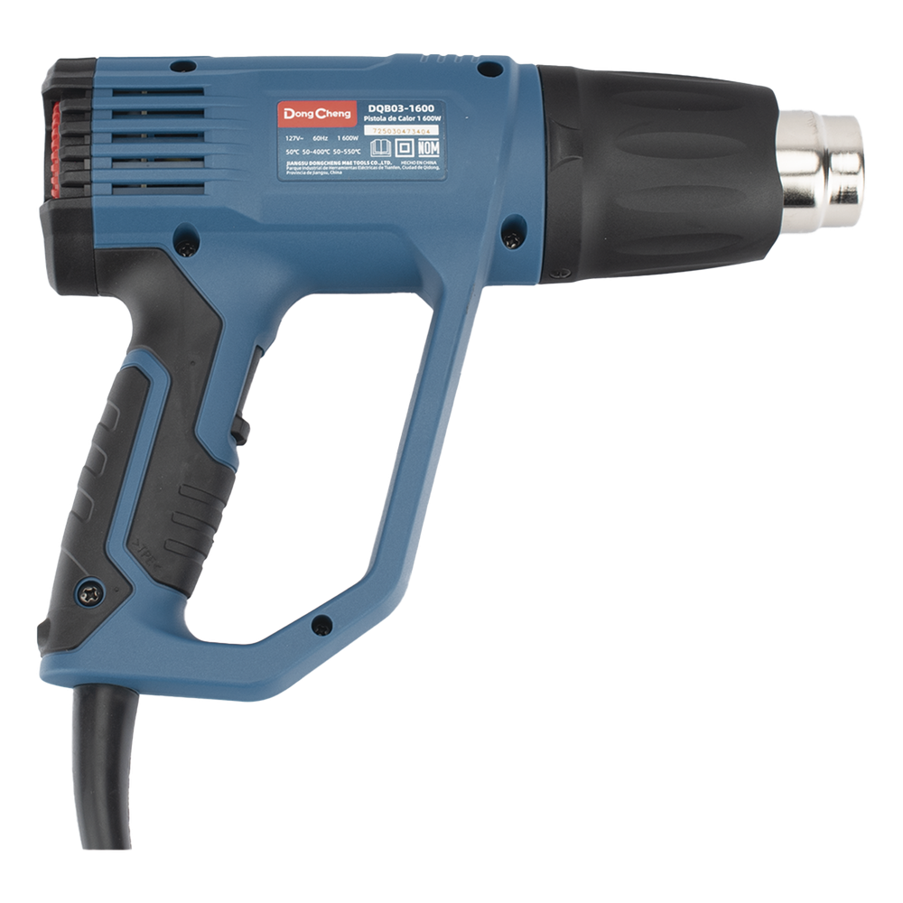 Pistola de Calor de 1600W, con 3 niveles de Temperatura variable, Incluye 2 Boquillas