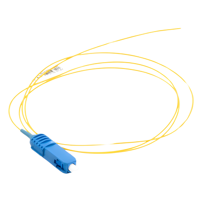Pigtail de Fibra Óptica SC/UPC Simplex, Monomodo OS1/OS2 XGLO, OFNR, Color Amarillo, 1 Metro (3.28 Pies)