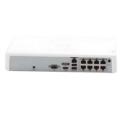 NVR 4 Megapixel (Compatible con Cámaras ACUSENSE) / 8 canales IP / 8 Puertos PoE /1 Bahía de Disco Duro / Salida de Vídeo Full HD