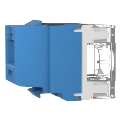 Conector Jack Estilo 110 (de Impacto), Tipo Keystone, Categoría 6A, de 8 Posiciones y 8 Cables, Color Azul