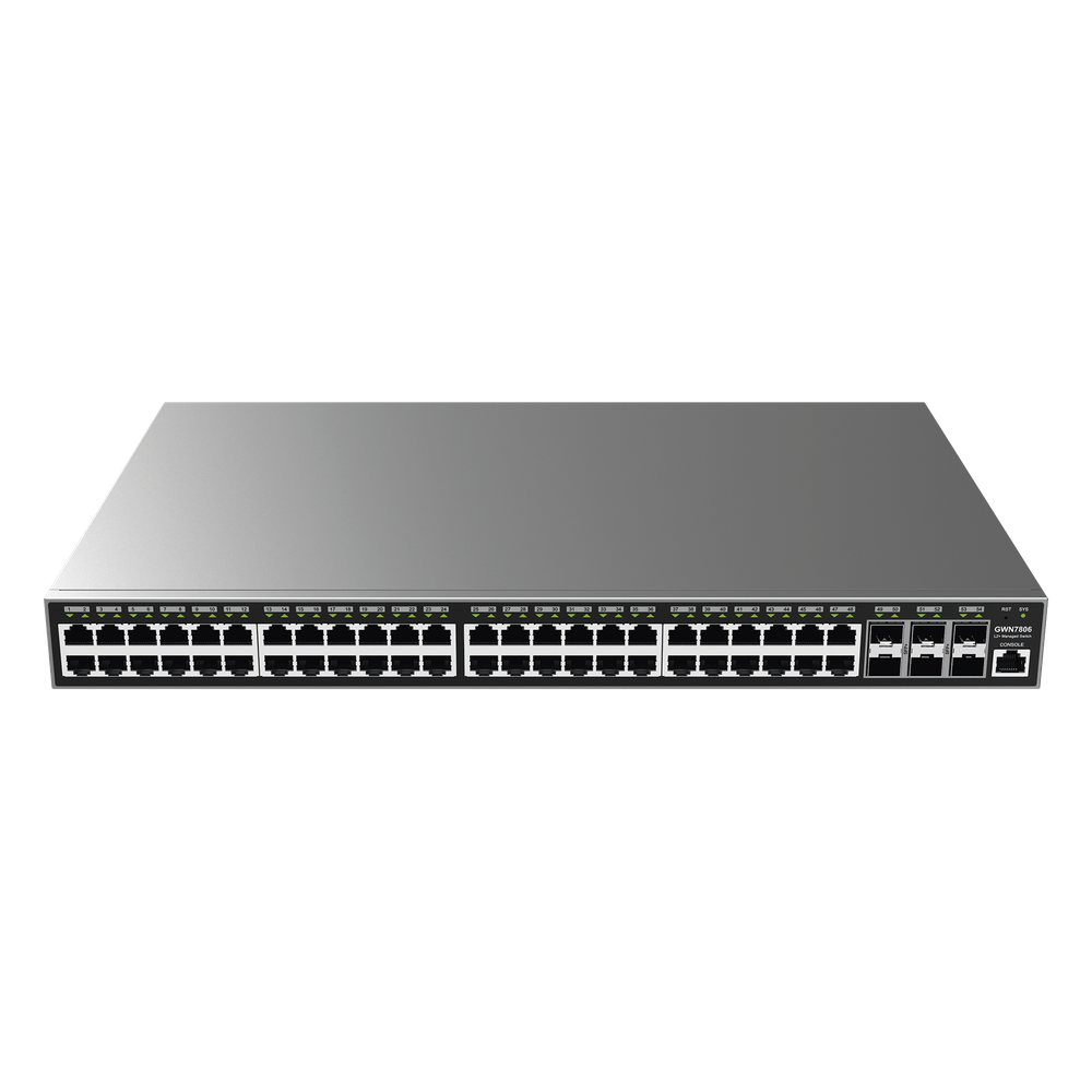 Switch Gigabit Administrable / 48 puertos 10/100/1000 Mbps + 6 Puertos SFP+ / Compatible con GWN Cloud.
