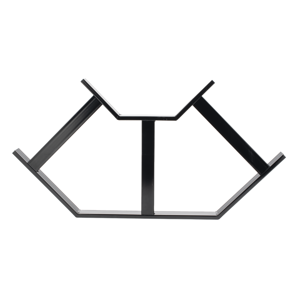 Curva Horizontal de 90° para Escalera Tubular de 1.5" de Peralte y 12" de Ancho, Acabado con Pintura Epóxica Color Negro, Incluye Coples y Tornillería