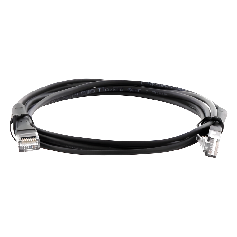 Mini Patch Cord Cat6 Ultra Slim 2 Metros (6.56 Pies) Negro Ahorra Espacio sin Organizadores, con Bota Flexible