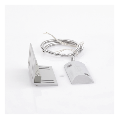 Contacto Magnético para Piso Uso Rudo / GAP 75 mm (3 in) / Cable Blindado 55 cm / Placa de Montaje en L / 12 VCC