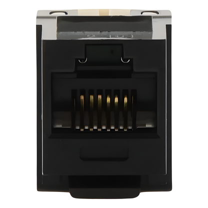 Conector Jack Estilo 110 (de Impacto), Tipo Keystone, Categoría 6, de 8 Posiciones y 8 Cables, Color Negro