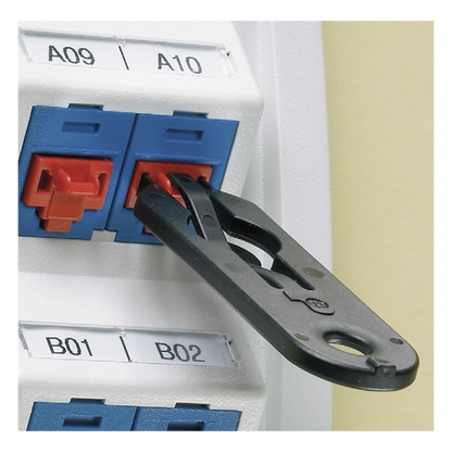Kit de 10 Dispositivos para Bloquear Puertos Jack RJ45, Color Rojo, Incluye Llave de Extracción