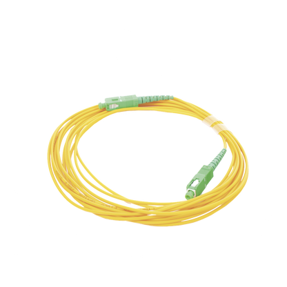 Jumper de Fibra Óptica Monomodo SC/APC - SC/APC Simplex, Color Amarillo, 5 Metros (16.40 Pies)