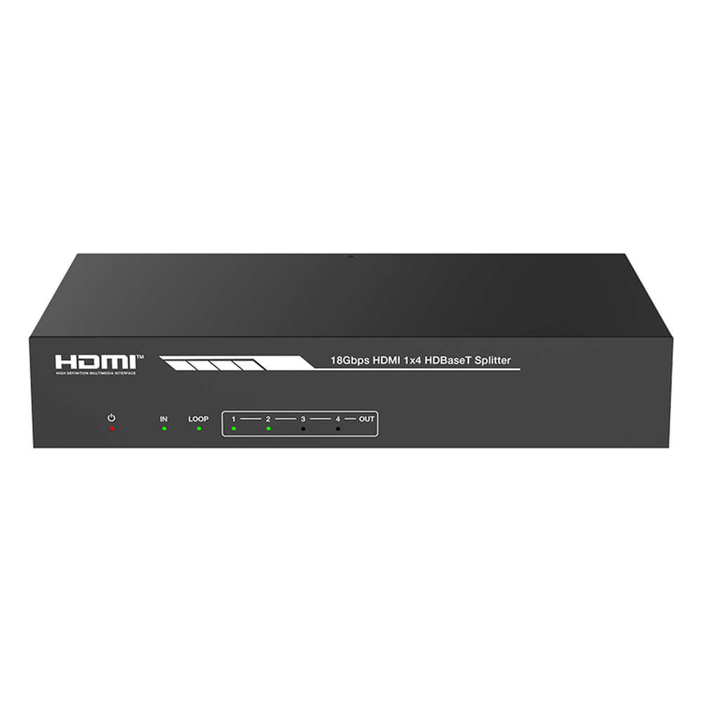 Splitter mas Extensor de Video | 1x4 | ProAV | HDBaseT™ | 120m en 4K@60Hz | 150m en 1080p@60Hz | Cat6/6a/7 | Gestión Avanzada EDID | Control IR y