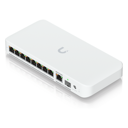 USW Flex 2.5G PoE Switch de 8 Puertos 2.5GbE PoE++, con un Puerto de Enlace Ascendente Combinado RJ45/SFP+ de 10 GbE (No incluye Adaptador ca/cc)