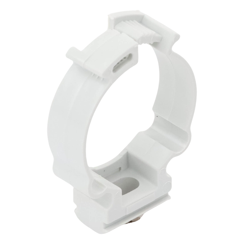 Soporte de collar (Abrazadera), PVC Auto-extinguible, cerrado para tubería de 32 mm