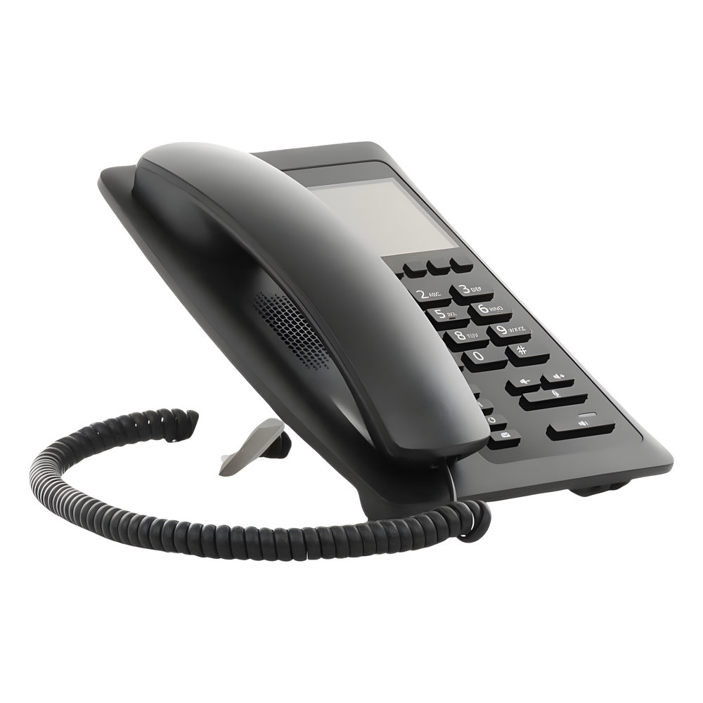 (H5W Color Negro)Teléfono IP WiFi para Hotelería, profesional de gama alta con pantalla LCD de 3.5 pulgadas a color, 6 teclas programables para