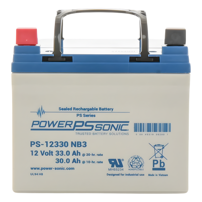 Batería 12V, 33AH, Para Respaldo, Tecnologías AGM/VRLA, 5 Años Vida Útil, Terminales NB3, Reconocida UL