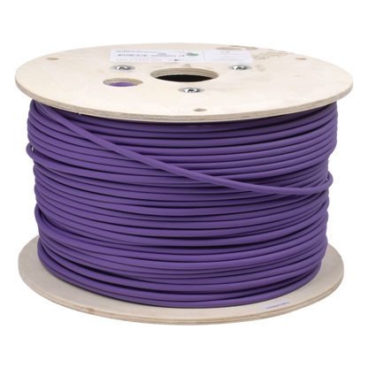 Bobina de Cable Blindado F/UTP de 4 Pares, Z-MAX, Cat6A, Soporte de Aplicaciones 10GBase-T, LS0H (Libre de Gases Toxicos), Color Violeta, 305 Metros