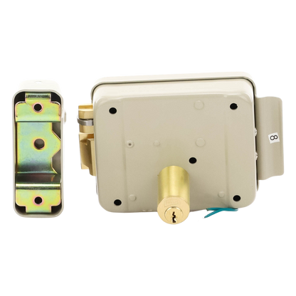 Cerradura Eléctrica / Incluye Llave / Derecha/ Con Botón integrado /Exterior