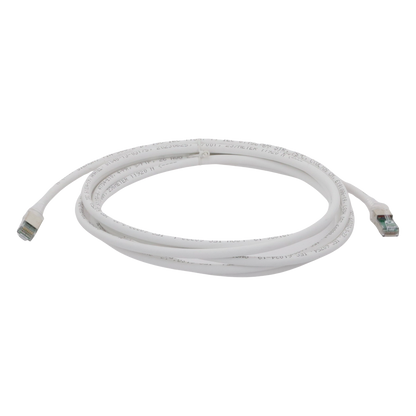 Patch Cord Z-MAX Cat6A S/FTP, CM/LS0H, 3.05 Metros (10 Pies), Color Blanco, Versión Bulk (Sin Empaque Individual)