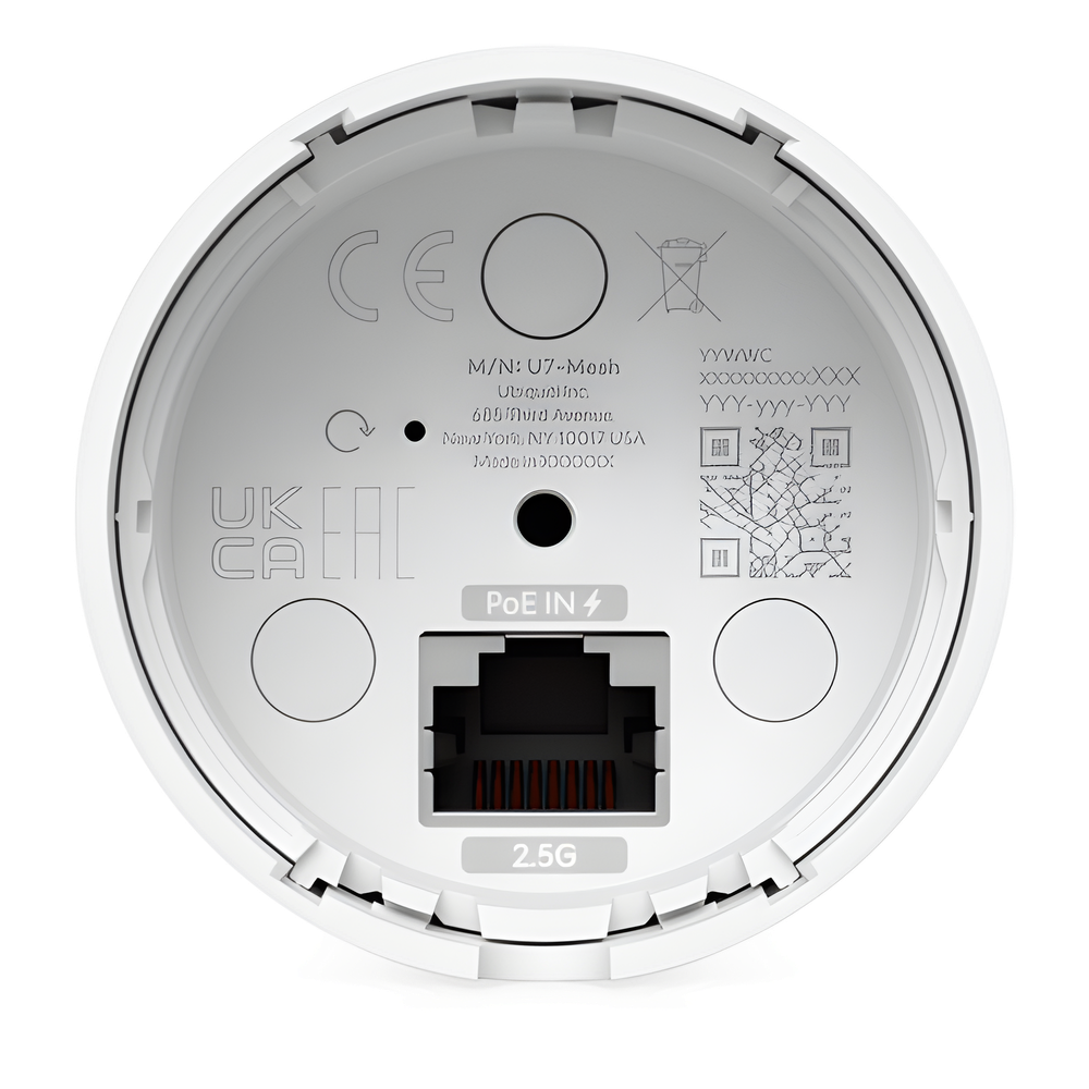 U7-Mesh - Punto de Acceso WiFi 7 para Interior y Exterior Mesh, Uplink 2.5 GbE, Cobertura de hasta 140 m² y Capacidad para 200+ Clientes, Montaje en