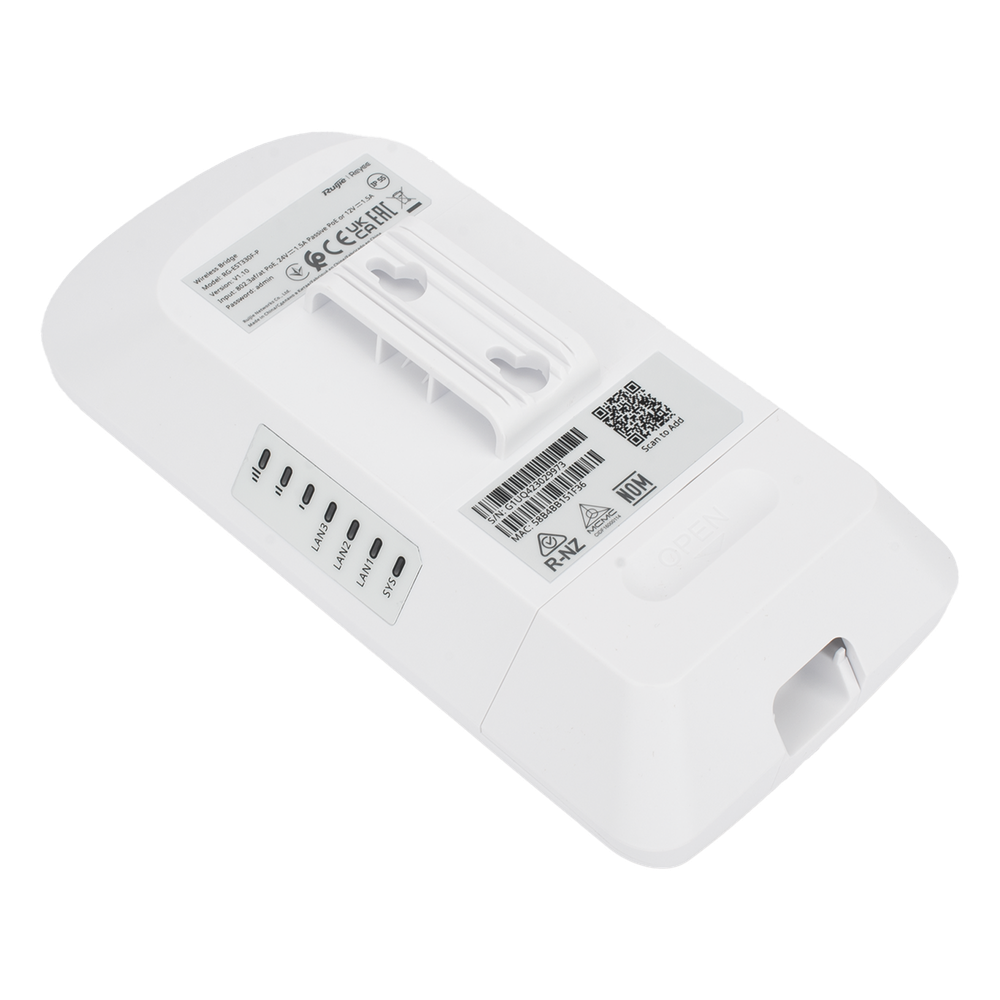 CPE Puente Inalámbrico Punto a Punto / Wi-Fi 5 802.11ac Wave2 867 Mbps / Antena 13 dBi MIMO 2x2 / 2 Puertos PoE Out 802.3AF / Enlace 3 km (1.86 mi)