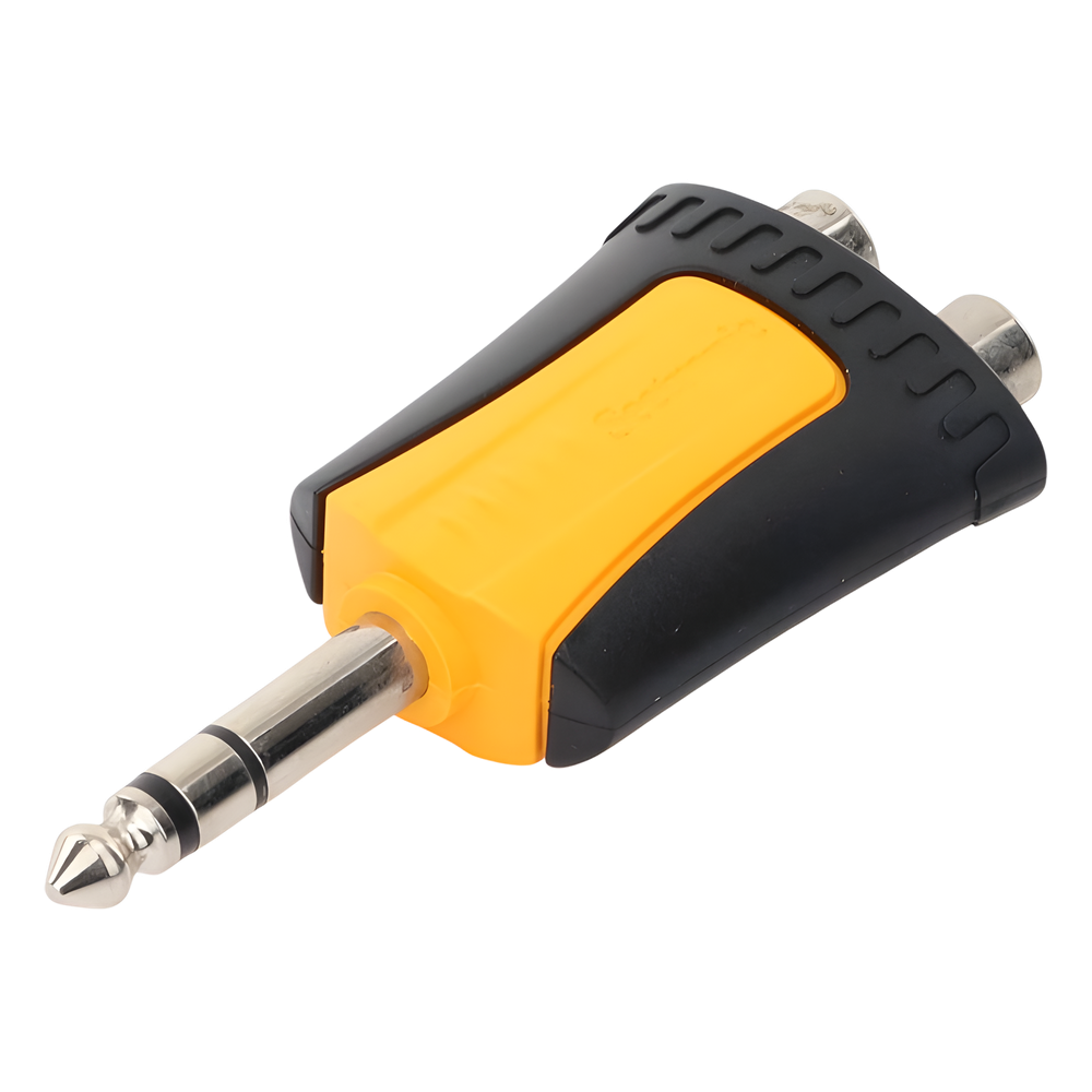 Conector Estéreo | 1/4in - 2 x RCA hembra | Adaptador de Carcasa de Plastico |