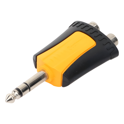 Conector Estéreo | 1/4in - 2 x RCA hembra | Adaptador de Carcasa de Plastico |