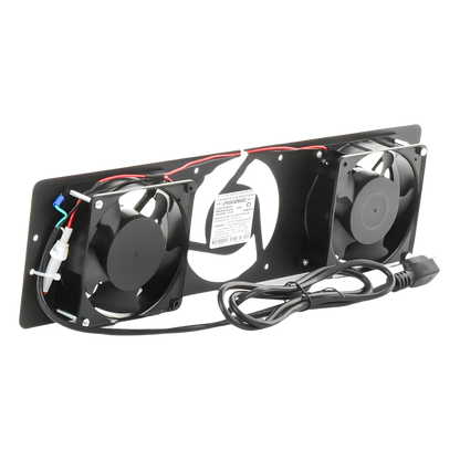 Kit de 2 Ventiladores 110 Vca (12 x 12 cm) con Clavija para Gabinete de Piso