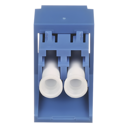 Módulo Acoplador LC Duplex, para Fibra Óptica Monomodo OS1/OS2, Tipo Mini-Com, Color Azul