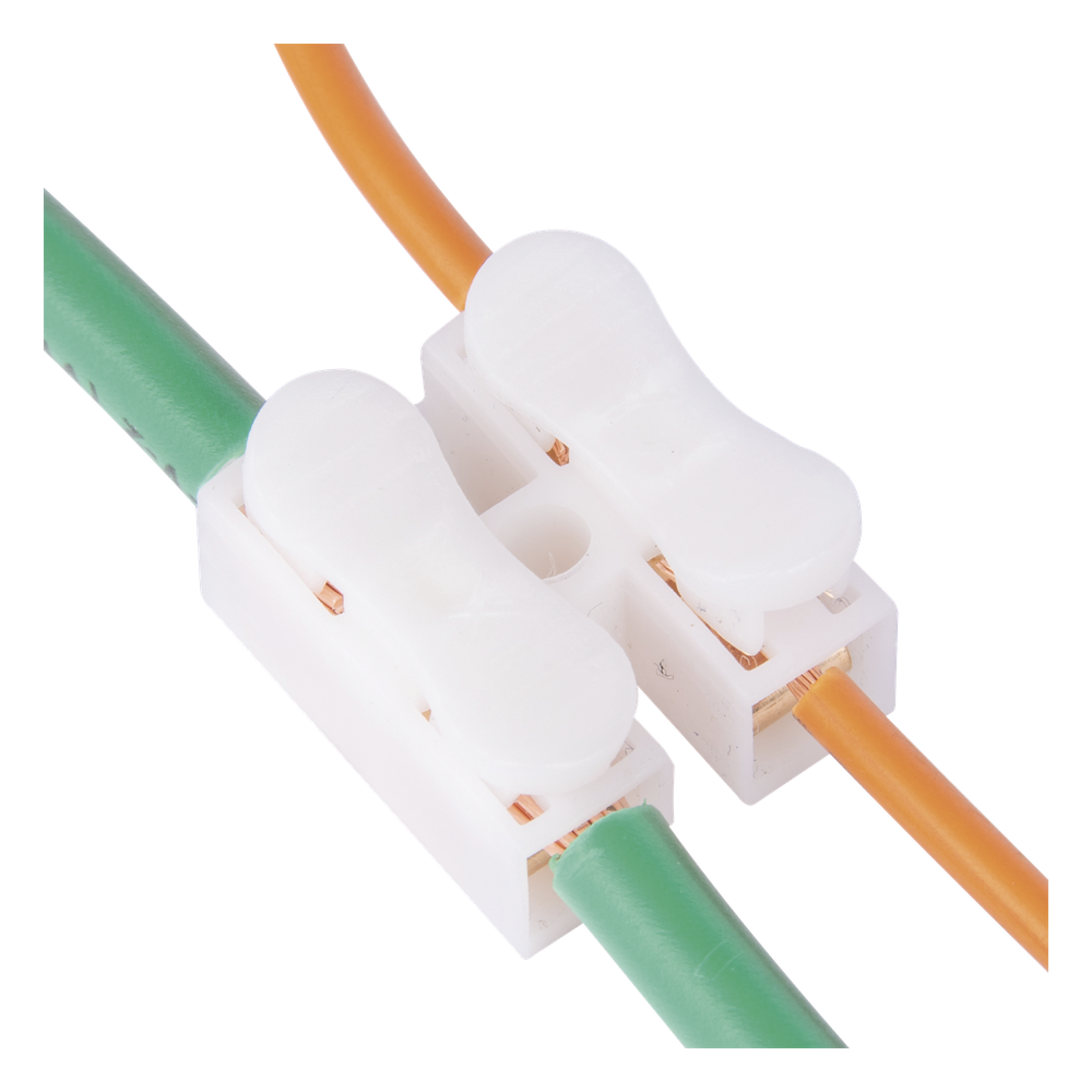Conector tipo PUSH de 2 Contactos / Para una Conexión Rápida / Puentes de Cables