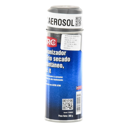 Compuesto Zinc en Aerosol para Retoque de Piezas Galvanizadas por Inmersión en Caliente (386 gr.)