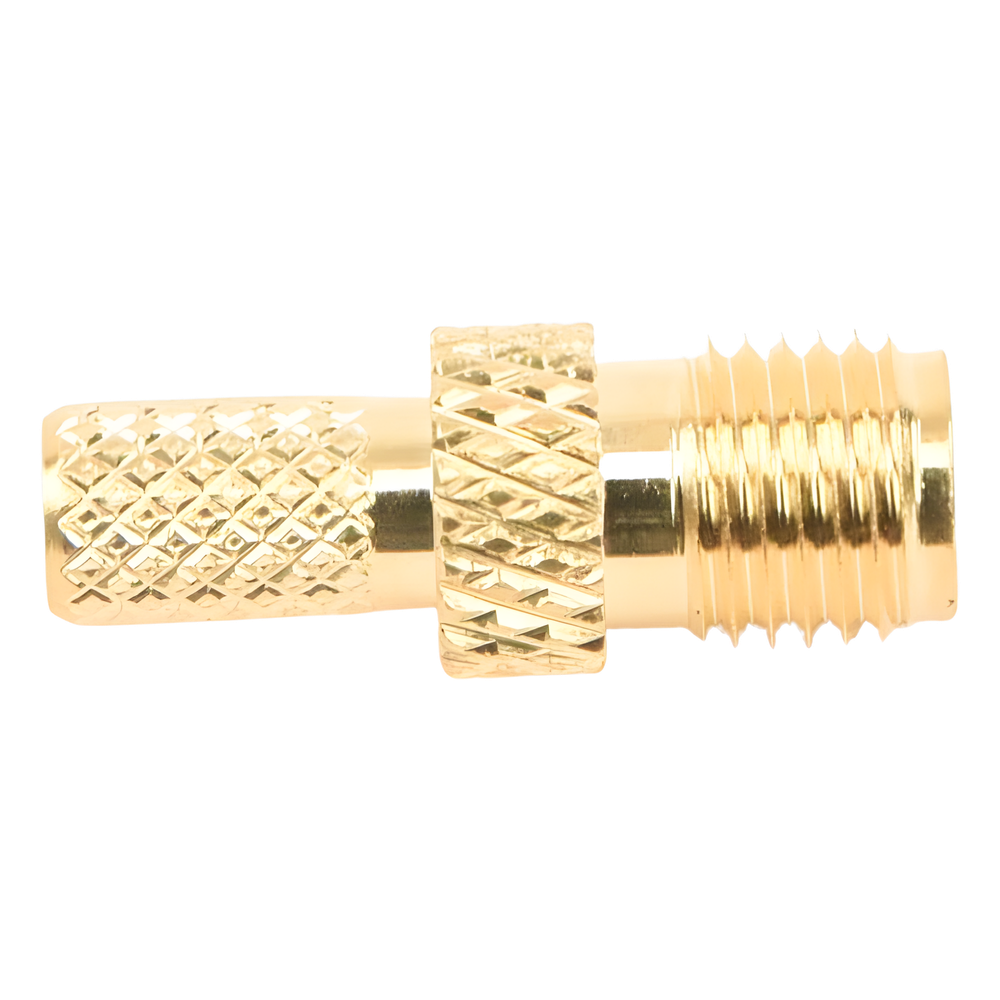 Conector SMA hembra inverso de anillo plegable para cable RG-58/U, Oro/ Oro Teflón