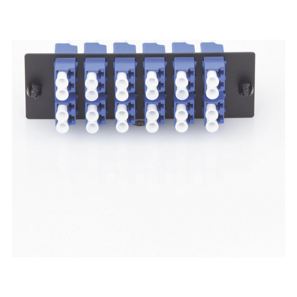 Placa Acopladora de Fibra Optica FAP, Con 12 Conectores LC Duplex (24 Fibras), Para Fibra Monomodo OS1/OS2, Color Azul