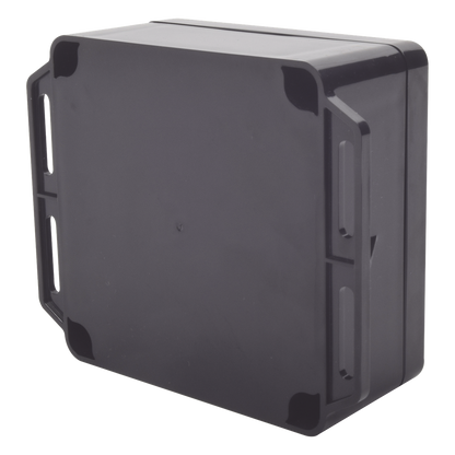 Gabinete Plástico Negro para Exterior (IP65) de 120 x 120 x 60 mm Cierre por Tornillos.