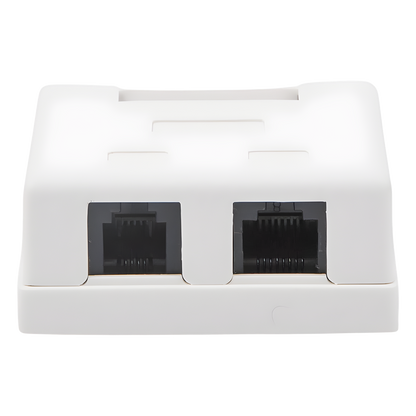 Caja de Pared con Jack UTP Cat5e y Jack RJ11 Telefónico
