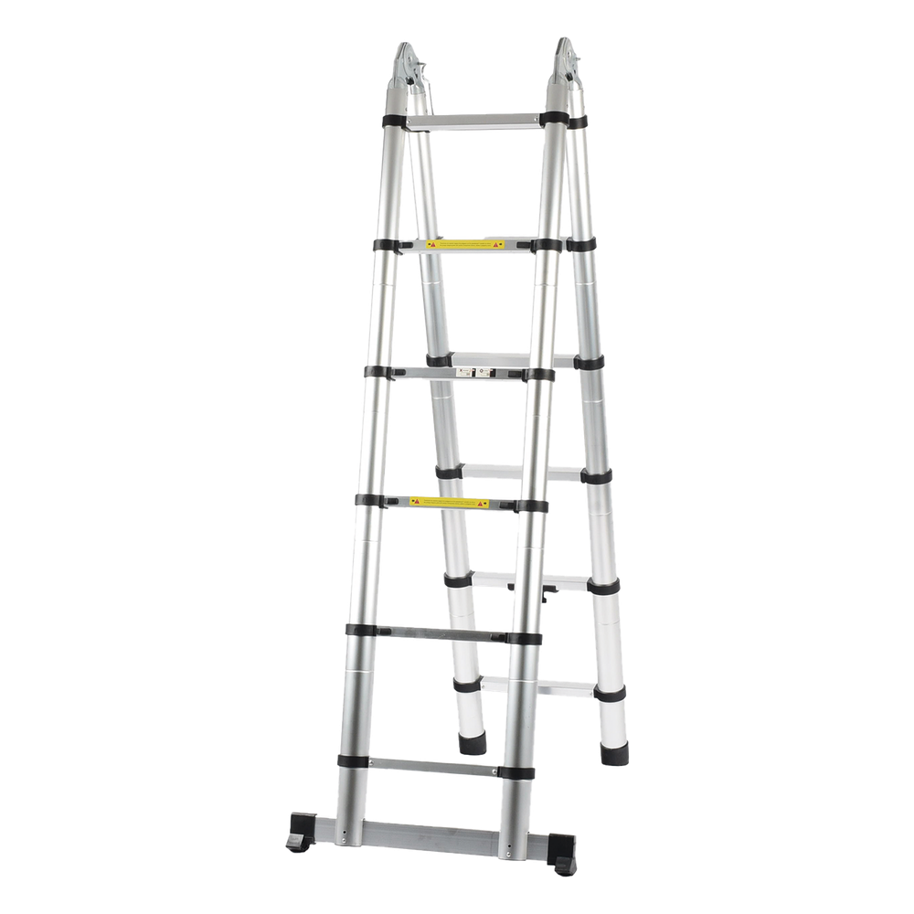 Escalera Telescópica de Aluminio Tipo Tijera de 1.9 + 1.9 Metros de Altura