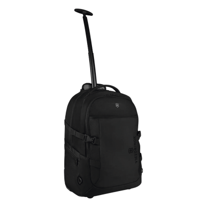 Mochila VX Sport EVO con Ruedas, Mango Telescópico y Correas al Hombro. Fabricada en Poliéster Negro repelente al Agua. Backpack on Wheels.