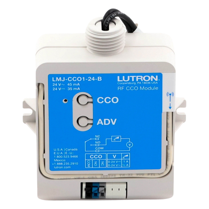 Módulo CCO de RF con salida de contacto seco NO/NC, 24 V, tipo mantenido o momentáneo, para integrar RadioRA 2, RadioRA 3 y HomeWorks QS con sistemas