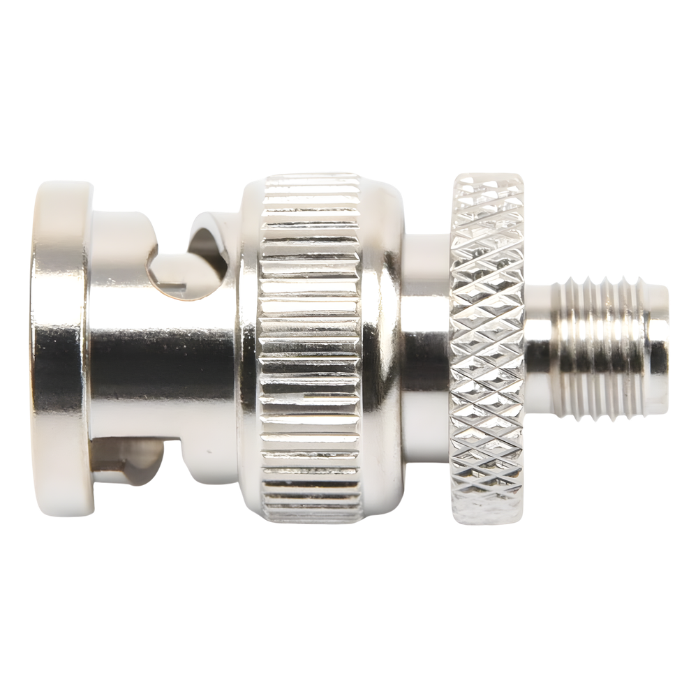 Adaptador en Línea de Conector SMA Hembra a BNC Macho, Níquel/ Oro/ Teflón