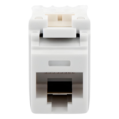 Conector Jack Estilo 110 (de Impacto), Tipo Keystone, Categoría 5e, de 8 Posiciones y 8 Cables, Color Blanco